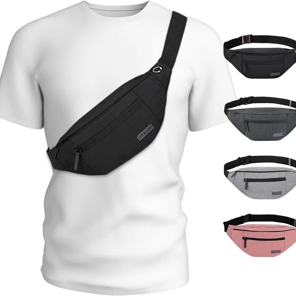 Large Crossbody Fanny Pack with 4-Zipper Pockets,Gifts for Enjoy Sports Festival